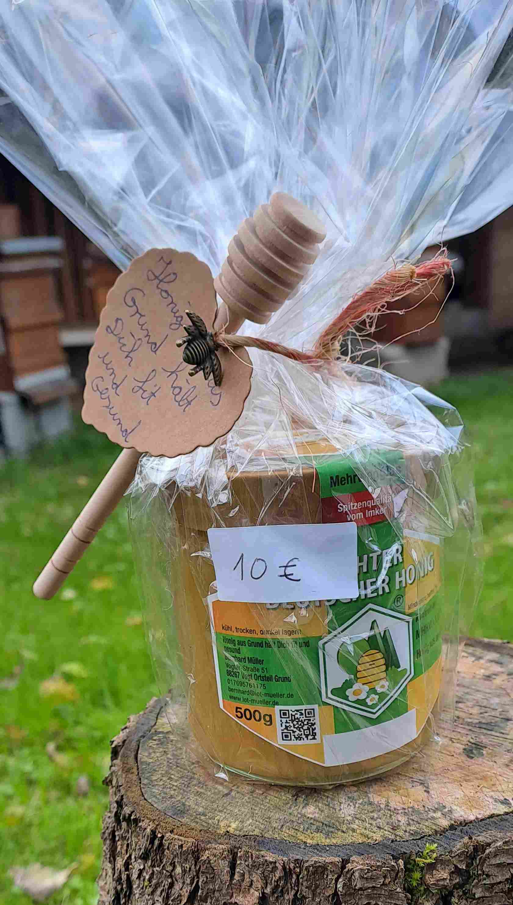 Honigglas mit Geschenkverpackung